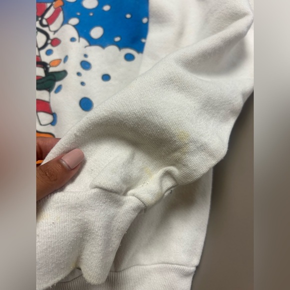 Ugly Christmas Sweater Vintage Holiday Party Duck Made USA L 80s 9 warner bros - Picture 6 of 9